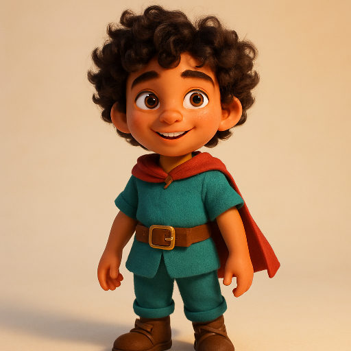 The same hero painted in 3D movie style